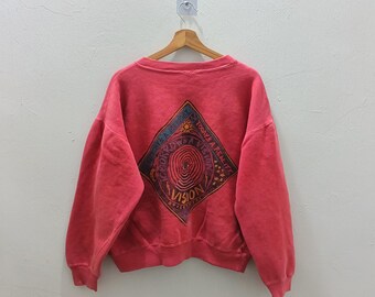 Felpa girocollo vintage anni '80 Skate Vision Street Wear "Today Reality" rara, taglia L