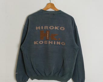 Felpa Hiroko Koshino vintage anni '90, marca giapponese media, Michiko Koshino, girocollo, taglia M