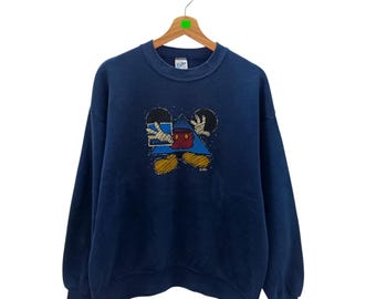 Vintage 90's Velva Sheen Disney Mickey Mouse Center Graphic Crewneck Size Large