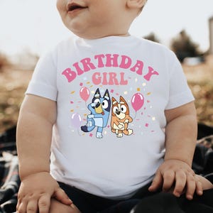 Blue Birthday Girl Shirt Baby Girl Shirt Cute Birthday Girl Shirt Cartoon Birthday Girl Tee Custom Birthday Party Shirt Funny Tees Toddler