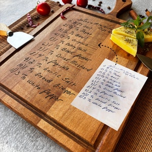 Custom Engraved Cutting Board Keepsake, Custom Recipe Cutting Board, Grandma&#39;s Handwriting Recipe, Christmas Gift, Personalize Cutting Board