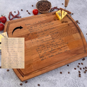Custom Recipe Cutting Board, Custom Engraved Cutting Board Keepsake, Engraved Recipe Cutting Board, Gift for Mom, Handwriting Recipe Board