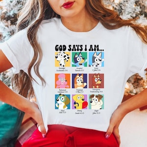 God Says I Am Cute Dog Shirt Funny Cute Dog Shirt Cute Dog And Friends Shirt Dog Cartoon Shirt Cute Dog Shirt Dog Lover Gift Blue Fan Tee