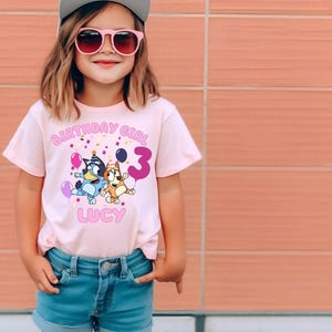 Blue Custom Birthday Girl Shirt Custom Shirt Birthday Girl Tee Birthday Boy Blue Shirt Birthday Party Shirt Cute Shirt Toddler Shirt Kid Tee