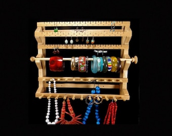 Made in USA  Mission Style Hanging Combo Earring Holder Necklace Holder Bracelet Holder Jewelry Holder Jewelry Storage Holder Display