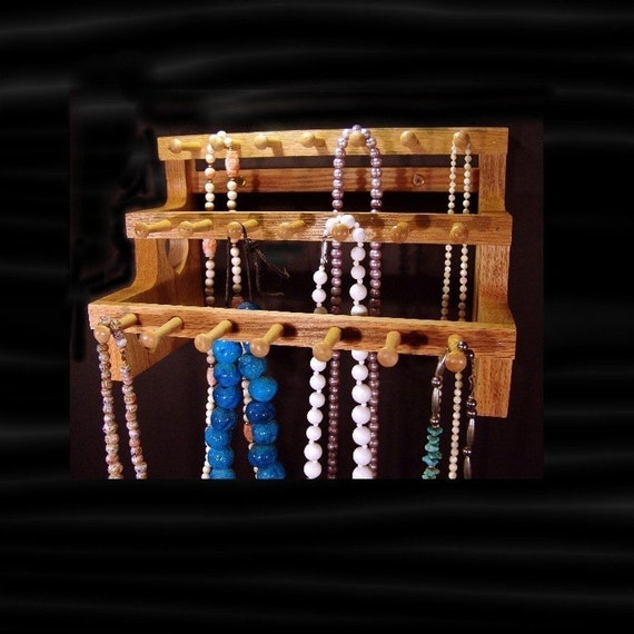 12 Inch Hanging Necklace Holder W/2 Inch Pegs Etsy