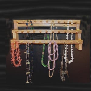 Made in USA  Necklace Holder Storage Hanging   18 inches with 2 inch pegs