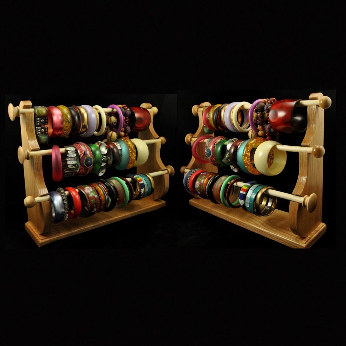 Standing Bracelet Holder Organizer Storage Display Oak Etsy