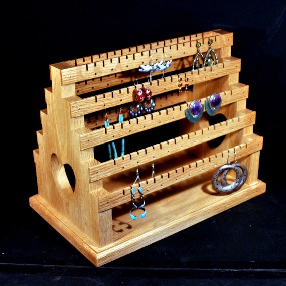 Made in USA Double Sided Medium Standing Earring Holder Earring Display  Earring Organizer Earring Storage Organizer With Pegs 