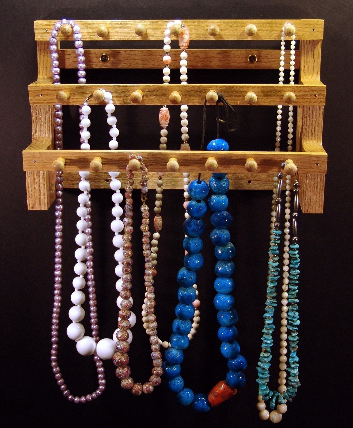 12 Inch Hanging Necklace Holder W/1 Inch Pegs Etsy