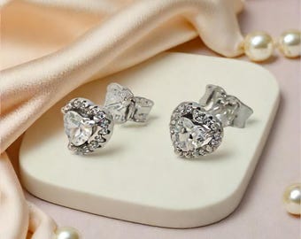 Pandora Elevated Heart Stud Earrings, Gift for Her, Trending Heart