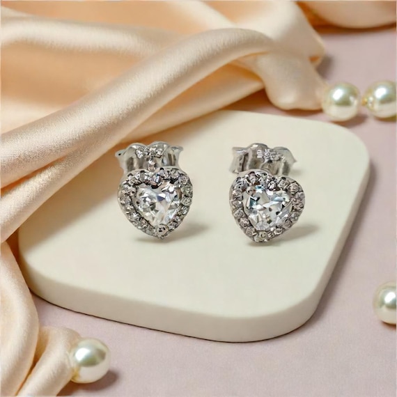 Pandora Elevated Heart Stud Earrings, Gift for Her, Trending Heart