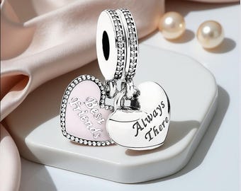 Pandora Beste Freunde Baumeln Charm, Sinnbild Liebe, Sterling Silber Zirkonia Geschenke für Frauen.