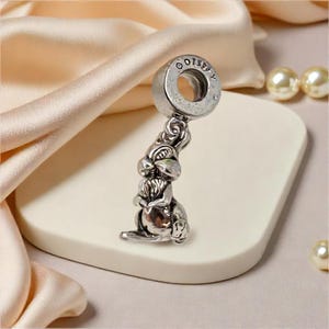 Dije colgante de conejo Bambi Thumper, adorable dije de dibujos animados de plata para hijas, un regalo lindo y atemporal.