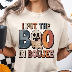 I Put The Boo in Boujee PNG, Halloween Ghost Sublimation, Spooky Season T-Shirt, Mug, Tumbler Design, Retro Spooky Vibes, Gift For Halloween
