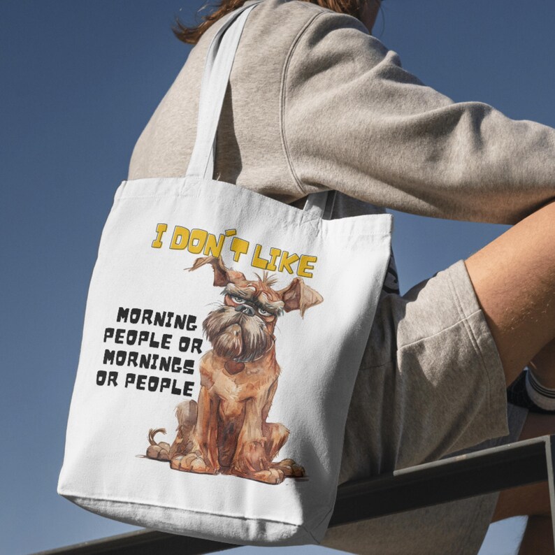 Sassy Dog PNG, Quirky Sublimation Design, Sarcastic Dog Art, Funny Quote, Mug, Tumbler, I Don't Like Morning People, Whimsical Sassy Dog SVG image 5