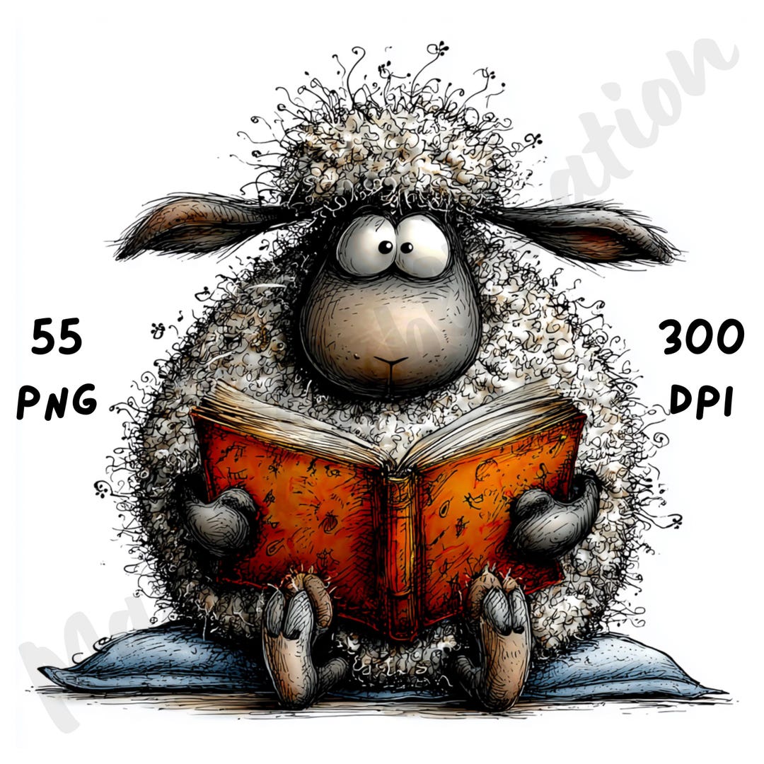 Whimsy Reading 55 PNG Whimsical Reading Animals Clipart Bundle, Booklover Characters ...