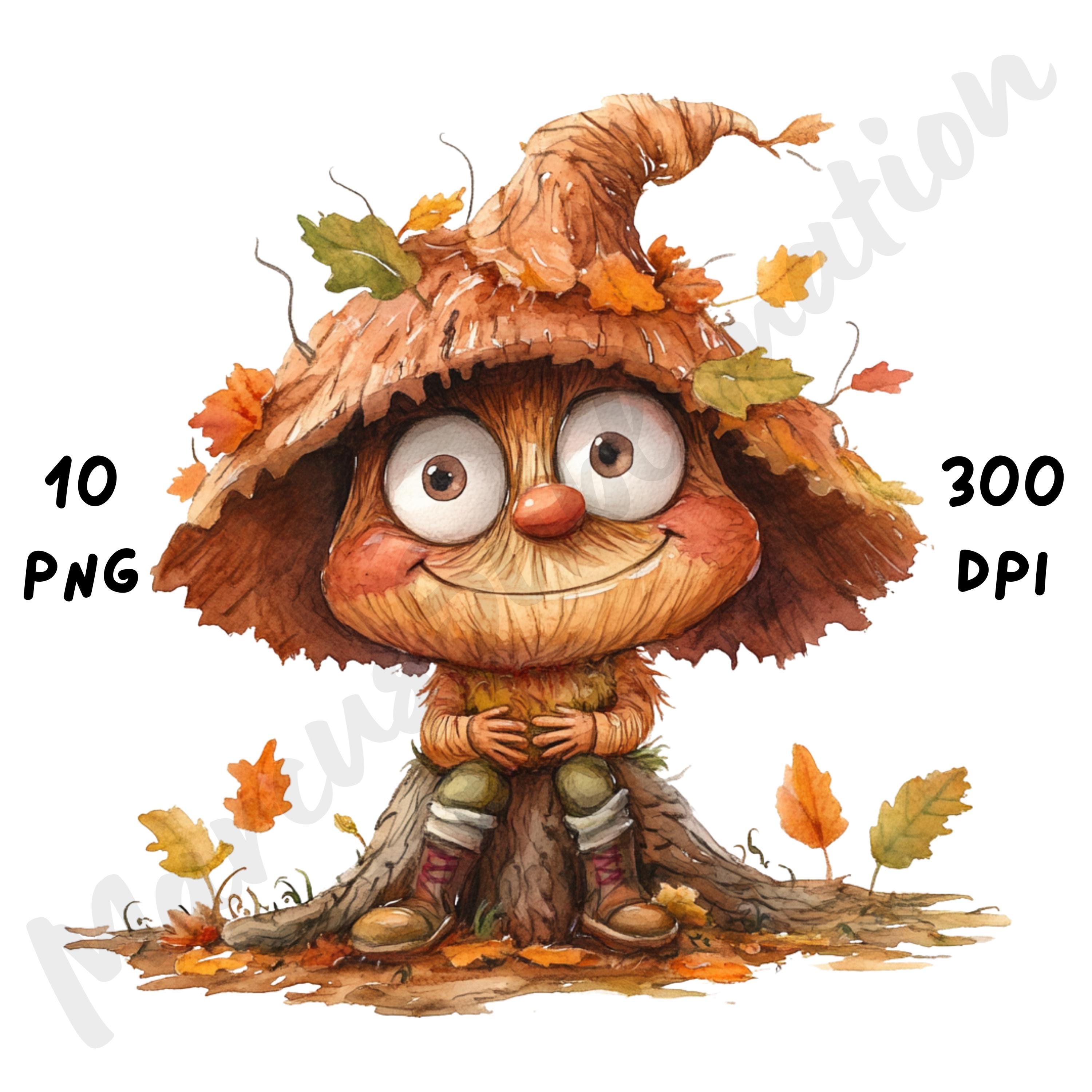 Fall Character Image 10 PNG Quirky Fall Character Clipart, Whimsical Autumn Monster ...