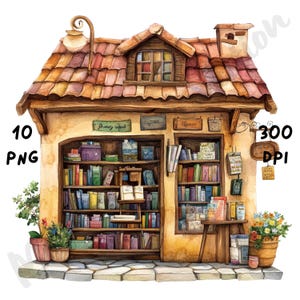 10 PNG Quirky Stationery Shop Clipart – Funny Whimsical Office Store Scene PNG for Junk Journals, Scrapbooking, Cardmaking & Digital Crafts
