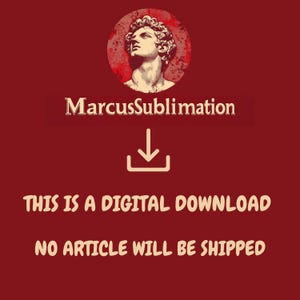 Puede incluir: Un fondo rojo con una flecha de descarga blanca y el texto "MarcusSublimation". Debajo de la flecha, el texto dice "Esta es una descarga digital. No se enviar&aacute; ning&uacute;n art&iacute;culo."