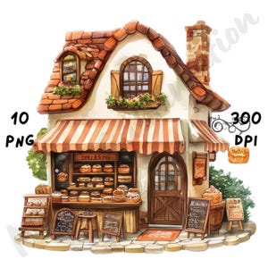 10 imágenes PNG de pastelería peculiar: pastelería divertida y caprichosa en formato PNG para revistas, álbumes de recortes, tarjetas y manualidades digitales.