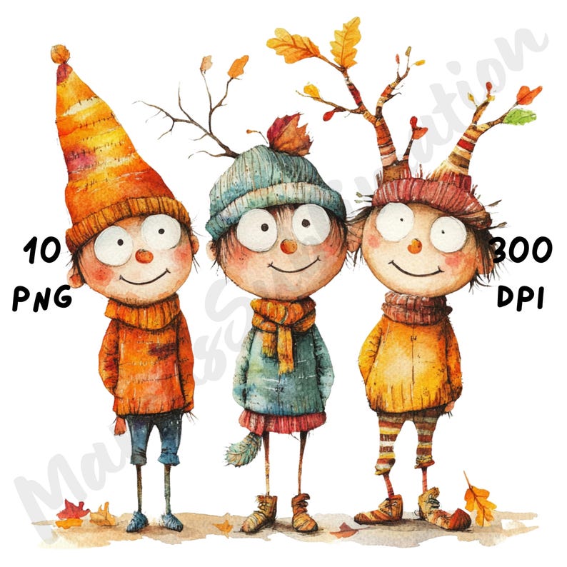 Fall Character Image 10 PNG Quirky Fall Character Clipart, Cute Whimsical Autumn Sublimation ...