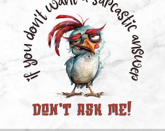 Funny Crazy Chicken PNG, eigenzinnig grillig sublimatieontwerp, sarcastische kipkunst, grappig citaat, mok, beker, Sassy Chicken Rooster SVG