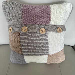 Cojín, tejido a mano, patchwork.