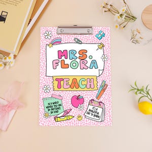 Teacher Appreciation Gift, Custom Teacher Clipboard Composition Book With Name, Teacher School Supplies, Back To School, End Of Year Gift