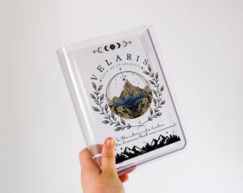 Jarrón acrílico con forma de libro inspirado en Acotar, jarrón con forma de libro de Velaris, Ciudad de la Luz de las Estrellas, Espinas y Rosas, Corte Nocturna, Mercancía de Sarah J Maas