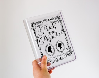 Pride and Prejudice Acrylic Book Shape Flower Vase, Book Themed Home Decor, Book Lover Gift, Gift for Flower Lover, Eco-Friendly Home Decor
