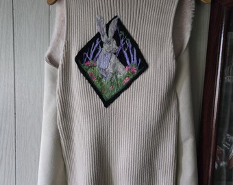 Chaleco de fieltro con aguja para mujer