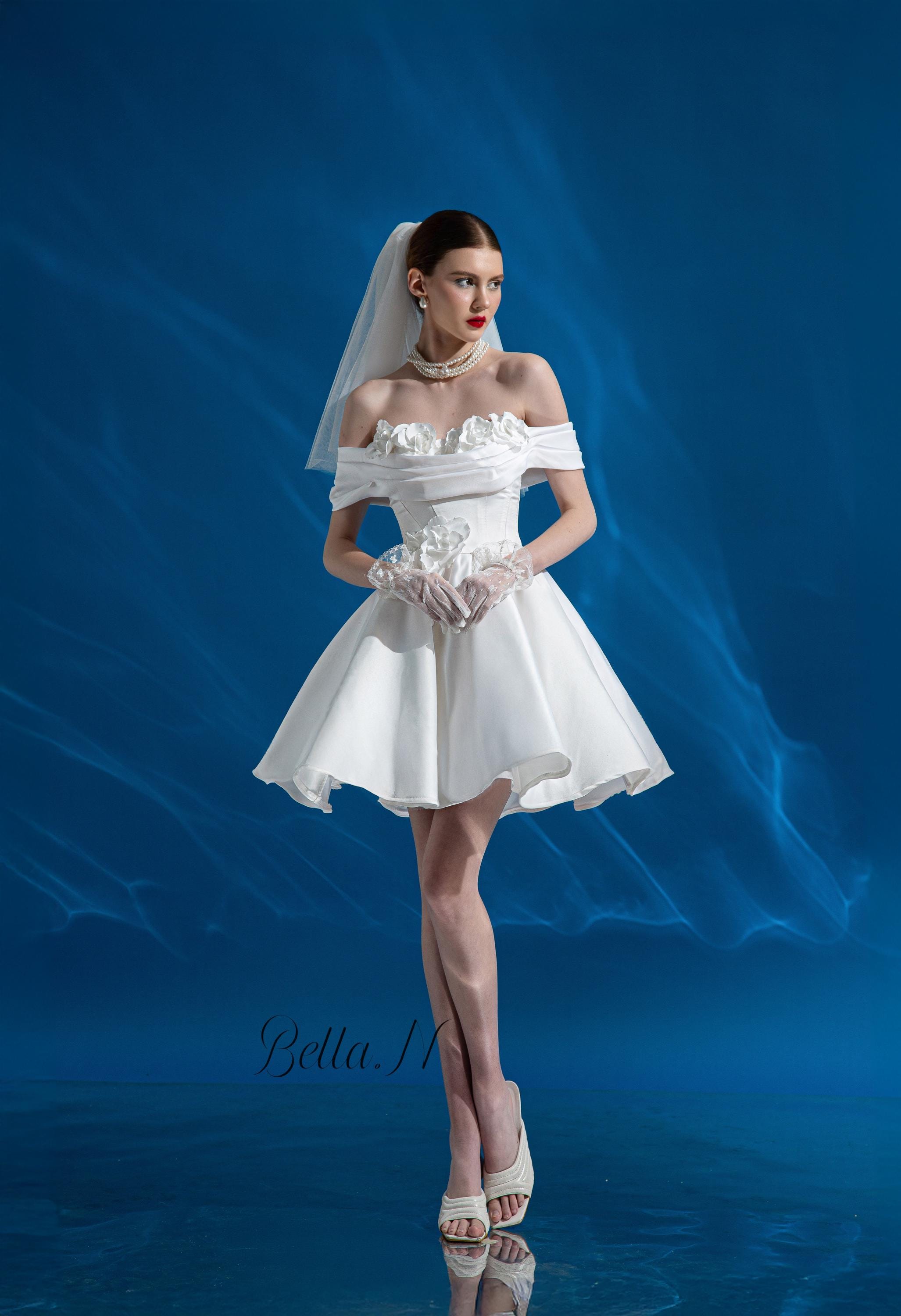 mini mikado dress Strapless Mini Mikado Cocktail Dress Corset Fit and Flare Pleated Bodi The Dress Outlet