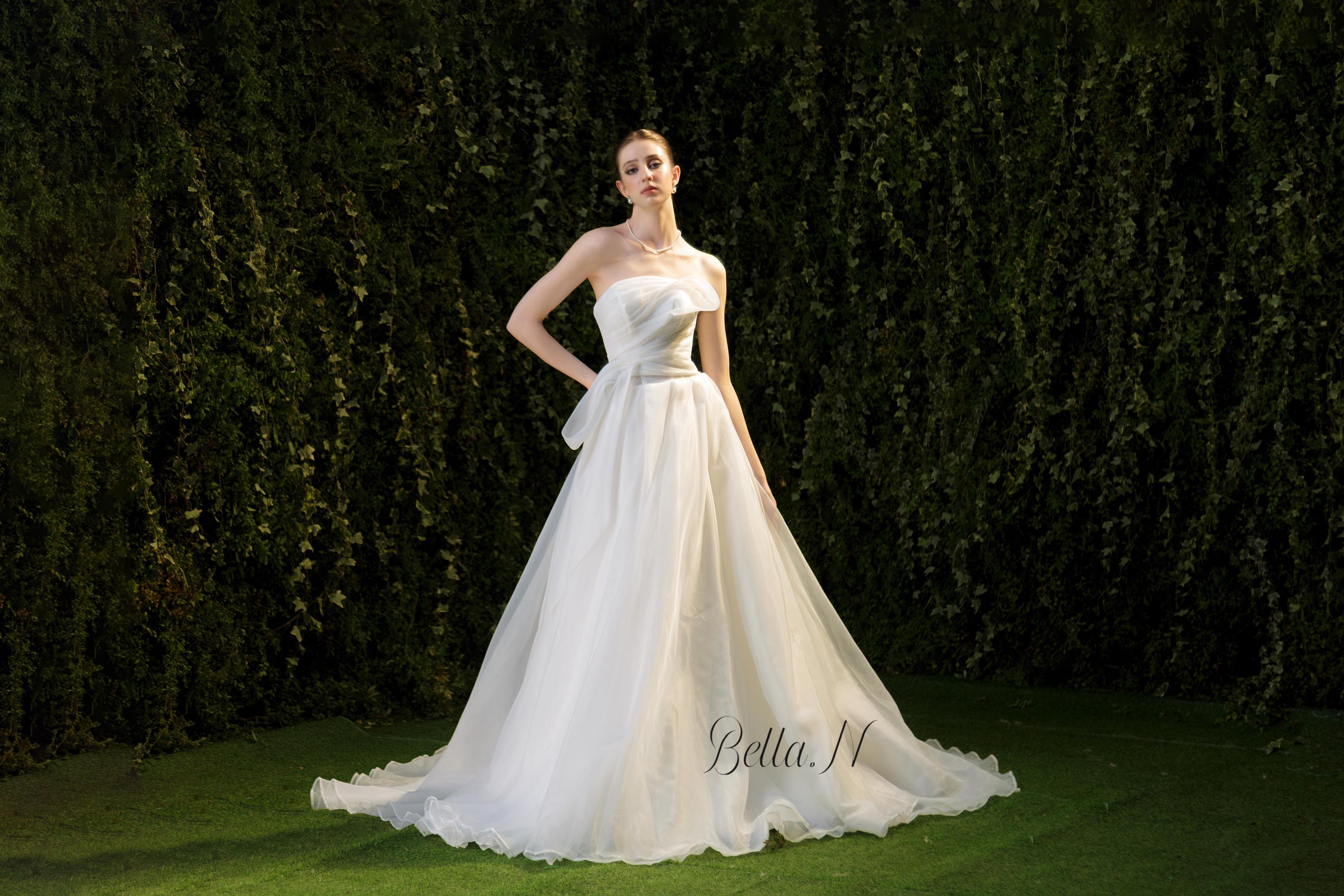 Pleated Silk Wedding Dress