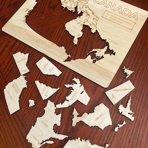 Canada Map Puzzle Digital File For Laser Engraving / Cutting
