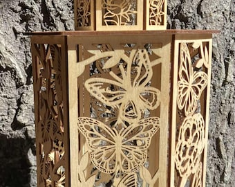 Butterfly Lantern, Laser Cut Digital File SVG, DXF, AI, .lbrn2 Digital Download
