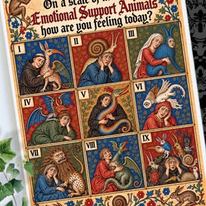 Funny ‘Rate Your Day’ Card | Medieval Support Animals | Gothic Dark Humour Birthday Card