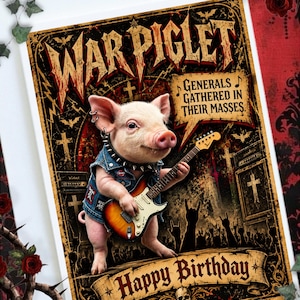 Funny, War Piglet, Black Sabbath Parody, Birthday Card