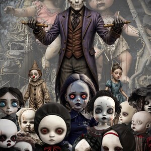 Marionette Maker, Gothic gruselige Puppen, Kunst Grusskarte für jede Gelegenheit, Grusskarte mit Umschlag , Digital Download/E-card