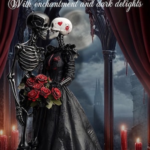 Gotische verjaardagskaart en envelop, Arty Gothic-liefhebbers, donkere betoveringen, alternatieve kaart, Thuiskaart afdrukken, Digitale download/e-card