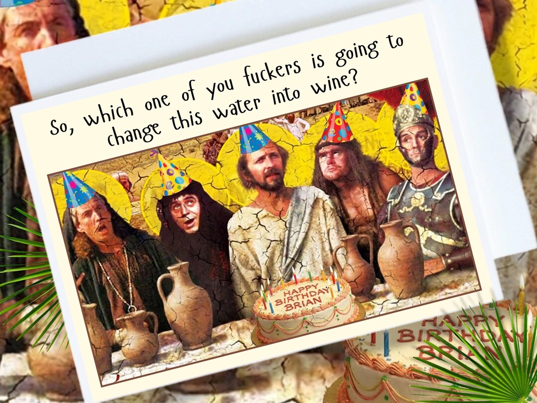 Hilarious Biblical Satire Python-inspired Birthday Card | Water Into ...