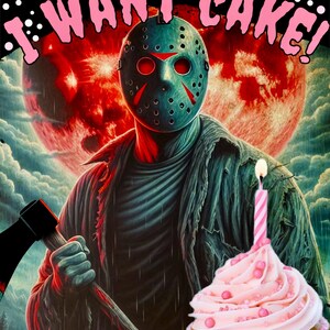 Jason Voorhees, Freitag der 13th Film, lustige Horror Geburtstagskarte mit Umschlag, Print at home digitale Karte /E-card