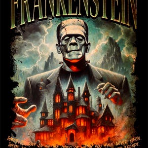 Frankensteins Monster, zu jedem Anlass, klassischer Horror, Halloween Karte mit Umschlag, Print at home Karte, digitaler Download/E-card