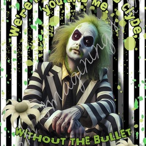 Beetlejuice (parlando con Lydia) Biglietto d'auguri e busta per l'anniversario, divertente, horror romantico, stampa a casa, download digitale/E-card