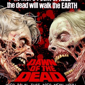 Dawn of the Dead, Halloween ,grusel, zombies, makaber, grotesk, Print at home jeden Anlass Karte und Umschlag, Digital Download/E-card