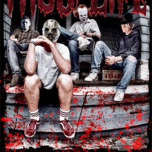 Thug Life Movie Killers, elke gelegenheid, leuke horror, Halloween-kaart met envelop, Thuis afdrukken, digitale kaart/e-card