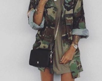 Vintage Army Camo Jacket: Military Surplus Shirt - Sizes XS-XL