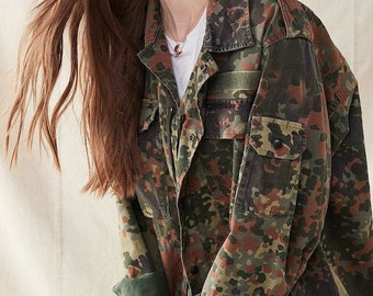 SURPLUS Camo Jacket Grunge Gamer Vintage EURO Camouflage Jacket Sizes Small Medium