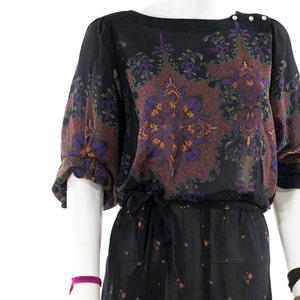 Vintage Dress Paisley Henna Print Semi Sheer Sundress Boho Hippie Dress