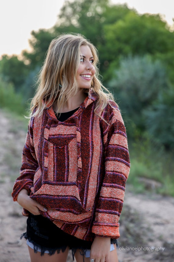 Baja Surf Poncho Vintage 90s Mexican 
